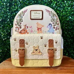 Loungefly Disney Winnie The Pooh Floral Pooh Bear & Friends Mini Backpack